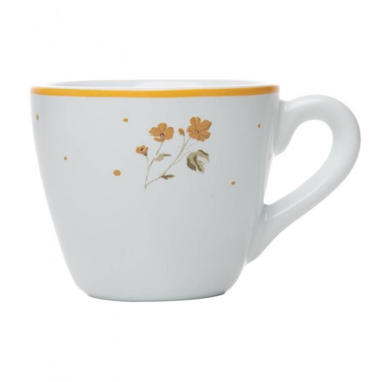 Xicara 90ml para café Com Pires Doce Encanto Amarelo Cerâmica 